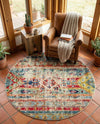 Sedona Vista Collection Area Rug -  Navajo Round Blue  lifestyle 42