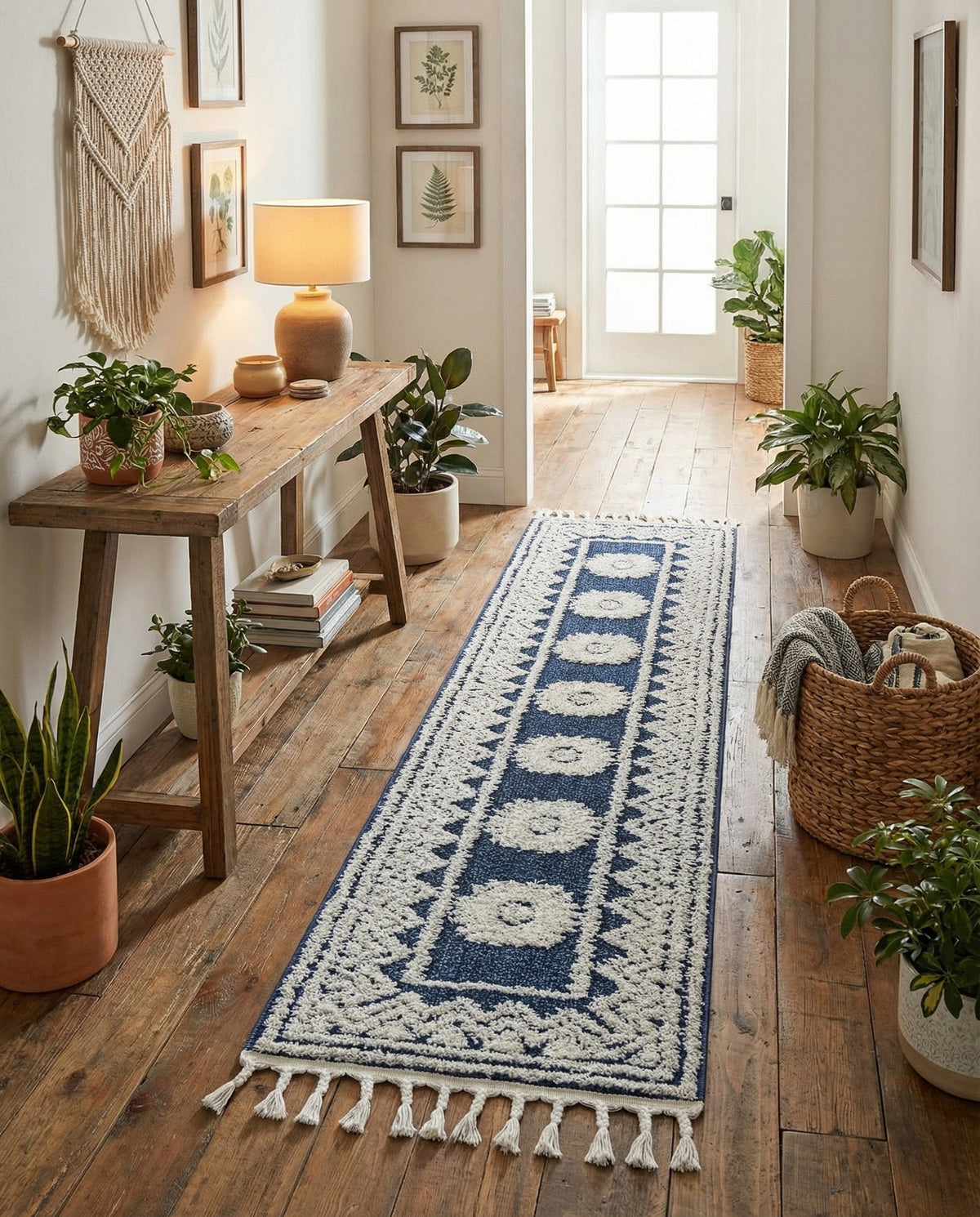 Sahara Chic Collection Area Rug -  Tangier Runner Blue  lifestyle 202