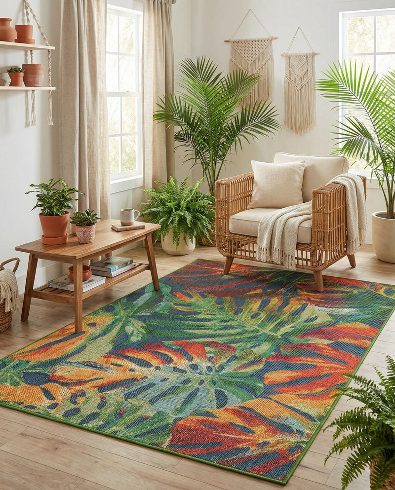 Coastal Terrace Collection Area Rug -  Pier Rectangle Multi  lifestyle 3