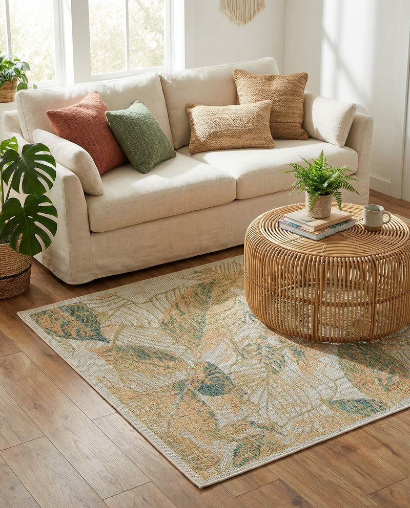 Coastal Terrace Collection Area Rug -  Driftwood Rectangle Ivory  lifestyle 48