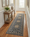 Tabriz Tapestries Collection Area Rug - Azerbaijan (Gray) Runner Gray  lifestyle 62
