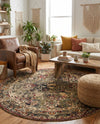Neptune Elegance Collection Area Rug -  Galatea (Green) Round Green  lifestyle 27