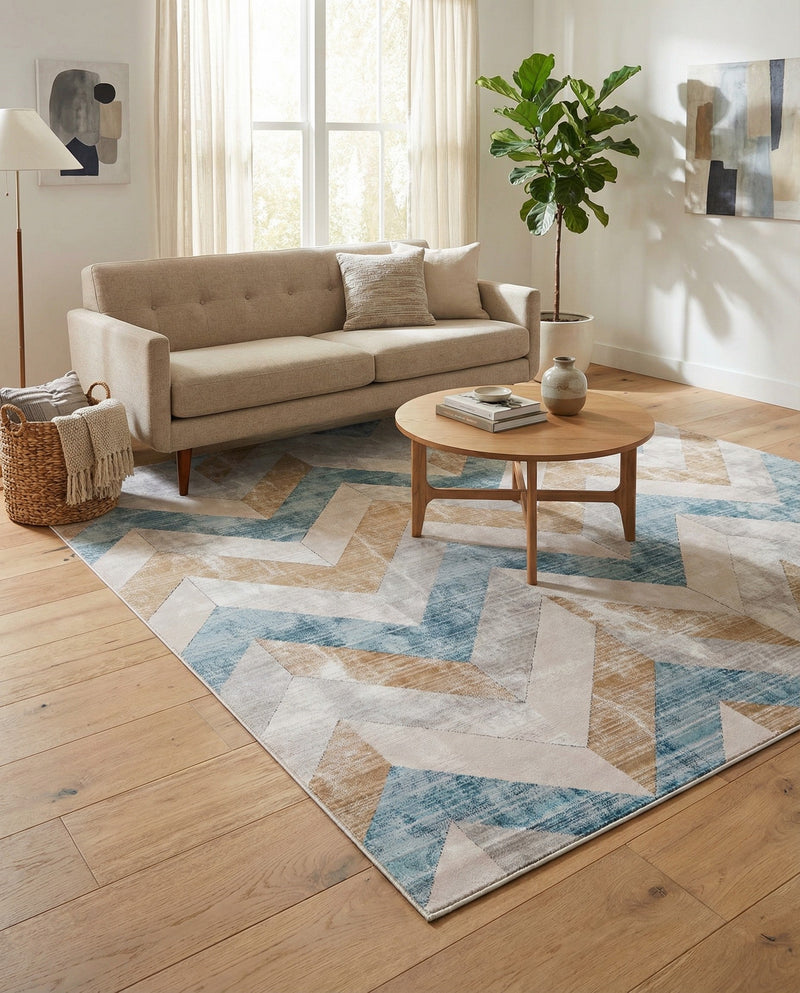 Dresden Elegance Collection Area Rug -  Bautzen Rectangle Blue  lifestyle 5