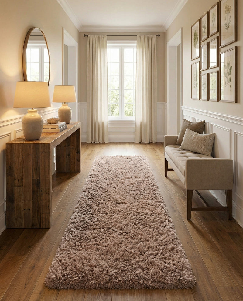 Eternal Plush Oasis Collection Area Rug -  Tranquility (Khaki) Runner Khaki  lifestyle 36