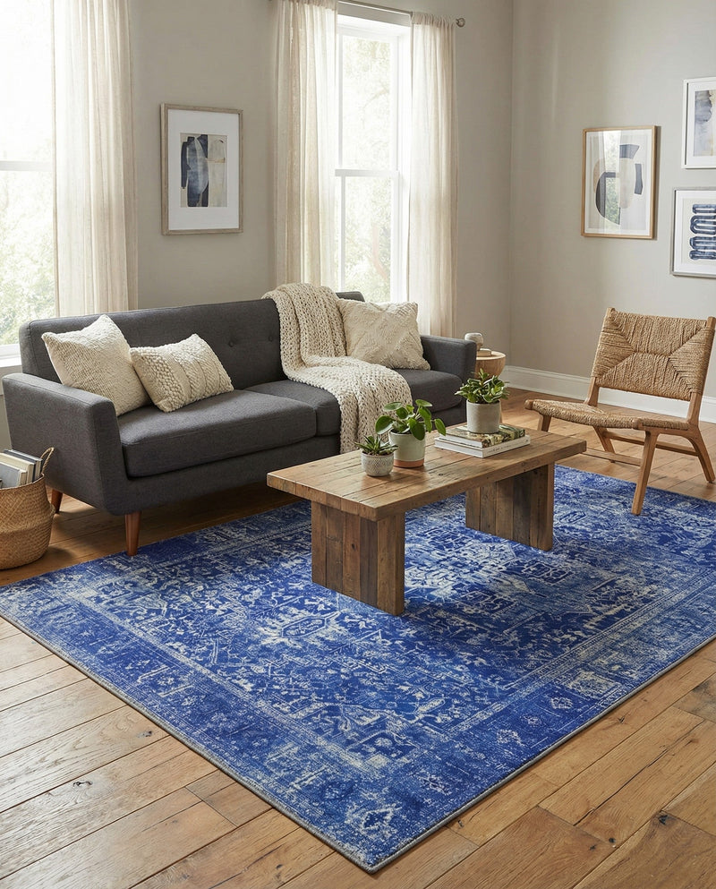 Heritage Elegance Collection Area Rug -  Windsor (Navy Blue) Rectangle Navy Blue  lifestyle 8
