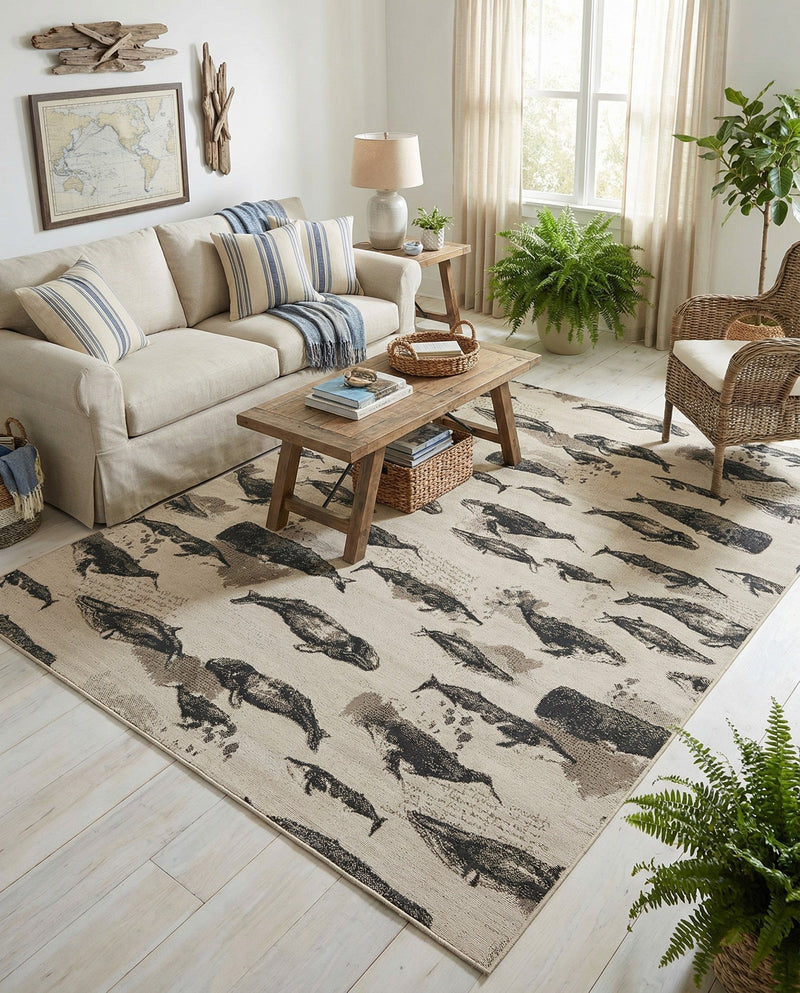 Seaside Haven Rugs Collection Area Rug -  Seabreeze Rectangle Beige  lifestyle 8
