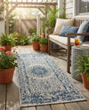 Patio Heritage Collection Area Rug -  Lafayette (Blue) Runner Blue  lifestyle 56