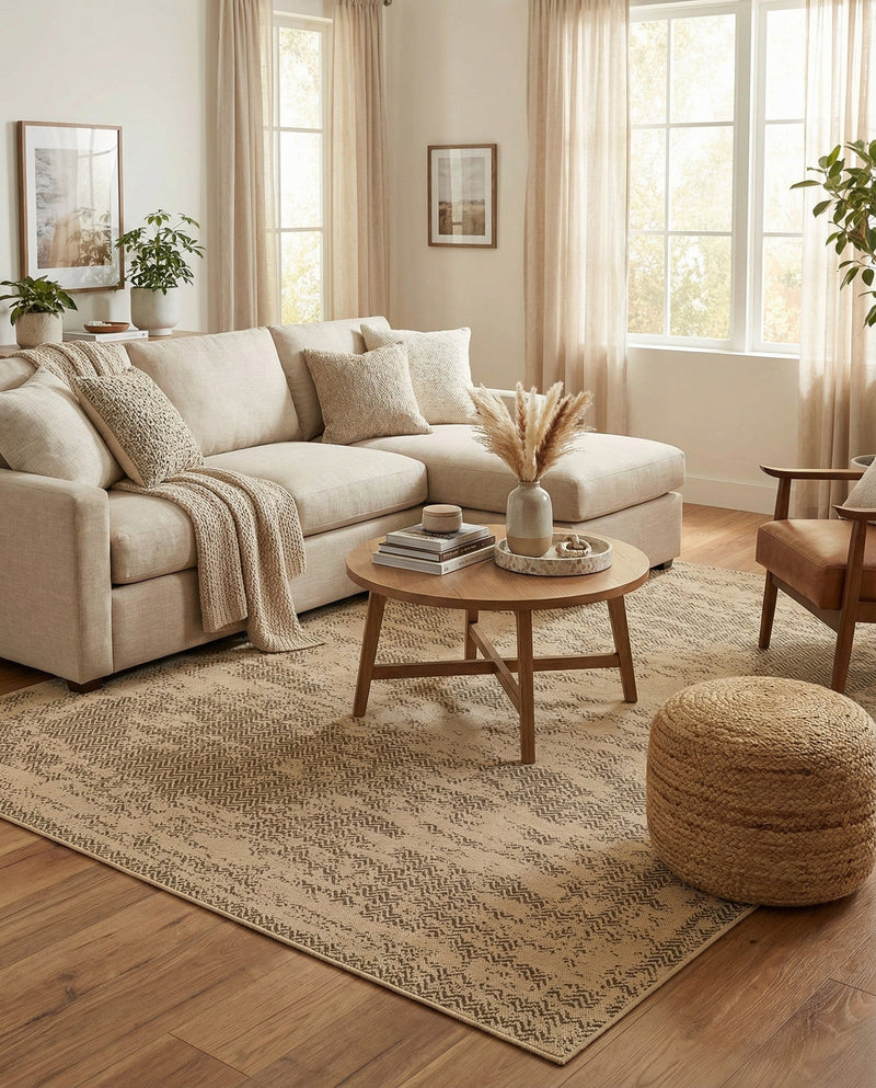 Sahara Sands Collection Area Rug -  Tanis Rectangle Natural  lifestyle 15