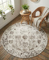 Riviera Elegance Collection Area Rug - Antibes (Beige) Round Beige  lifestyle 54