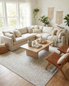 Marrakesh Lattice Collection Area Rug - Casablanca (Light Gray) Rectangle Light Gray  lifestyle 4
