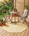 Tribal Terrace Treasures Collection Area Rug -  Incan Isle (Yellow) Octagon Yellow  lifestyle 73