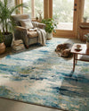 Chromatic Oasis Collection Area Rug -  Serene Rectangle Light Blue  lifestyle 16