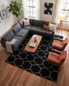 Trellis Mosaic Collection Area Rug - Arborville (Black) Square Black  lifestyle 76
