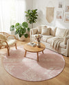 Desert Nomad Terrace Collection Area Rug - Sahara (Pink) Round Pink  lifestyle 42
