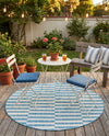 Seaside Stripes Collection Area Rug - Cabana (Light Aqua) Round Light Aqua  lifestyle 39