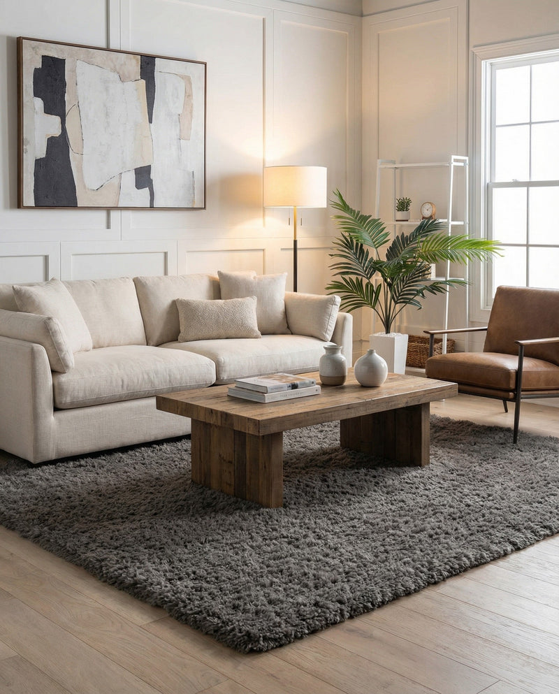 Eternal Plush Oasis Collection Area Rug -  Tranquility (Smoke) Square Smoke  lifestyle 37