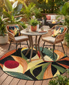 Seaside Blooms Collection Area Rug -  Tivoli Round Multi  lifestyle 34