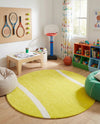 Whimsy Wonders Wool Collection Area Rug -  Tundra Round Yellow  lifestyle 4