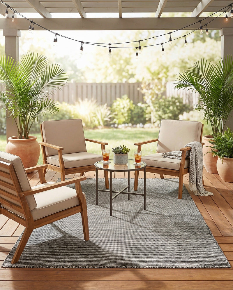 Jill Zarin Sedona Oasis Outdoor Collection Area Rug - Coconino (Black Sky) Rectangle Black Sky  lifestyle 12