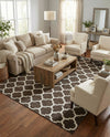 Lattice Gardens Collection Area Rug -  Bloomfield (Chocolate Brown) Rectangle Chocolate Brown  lifestyle 7
