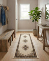 Tabriz Tapestry Collection Area Rug - Azerbaijan (Ivory) Runner Ivory  lifestyle 42