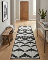 Urban Terrace Collection Area Rug -  Gramercy Runner Black and White  lifestyle 49