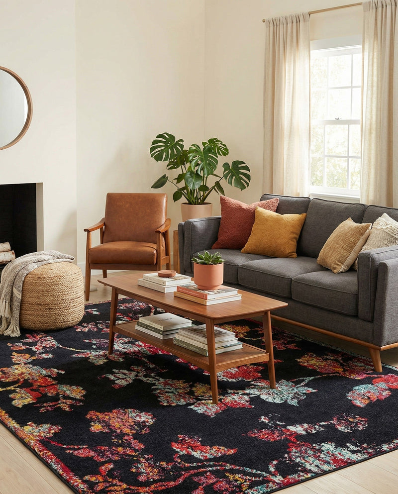Brighton Terrace Collection Area Rug -  Roedean Rectangle Navy Blue  lifestyle 11
