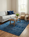 Marrakesh Lattice Collection Area Rug - Casablanca (Navy Blue) Rectangle Navy Blue  lifestyle 11