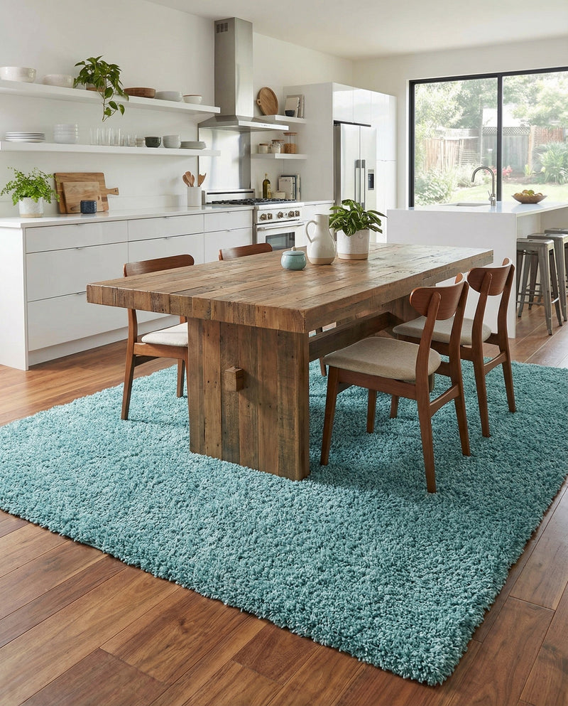 Alpine Plush Collection Area Rug -  Cortina (Aqua) Rectangle Aqua  lifestyle 7