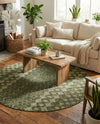 Garden Lattice Charm Collection Area Rug -  Pergola (Green) Round Green  lifestyle 37