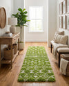 Berber Lattice Shag Collection Area Rug - Atlas (Green) Runner Green  lifestyle 36