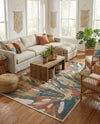 Coastal Terrace Collection Area Rug -  Wavecrest Rectangle Multi  lifestyle 7
