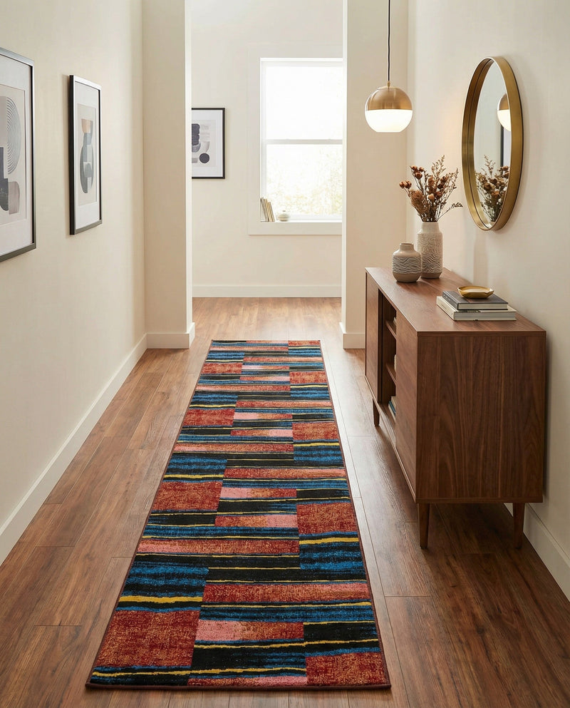 Urban Terrace Collection Area Rug -  Courtyard Runner Multi  lifestyle 78