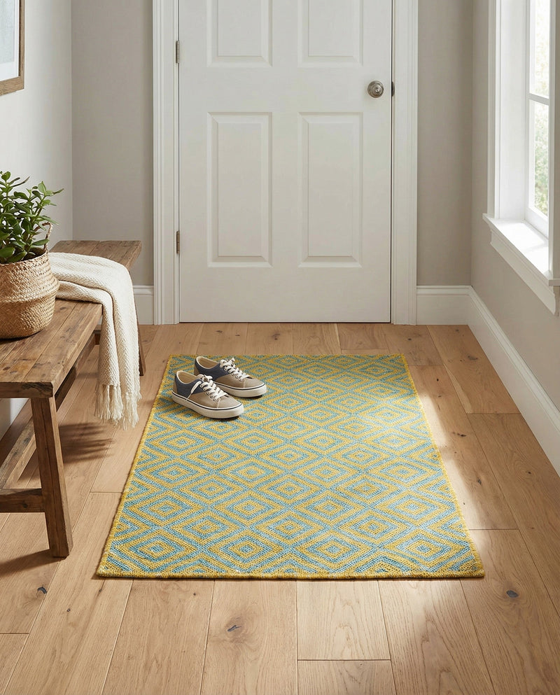 Urban Oasis Rugs Collection Area Rug -  Rooftop (Yellow and Aqua) Rectangle Yellow and Aqua  lifestyle 25