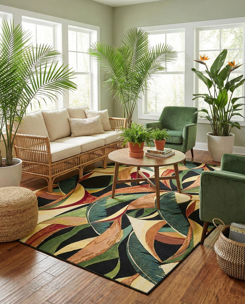 Seaside Blooms Collection Area Rug -  Tivoli Rectangle Multi  lifestyle 23
