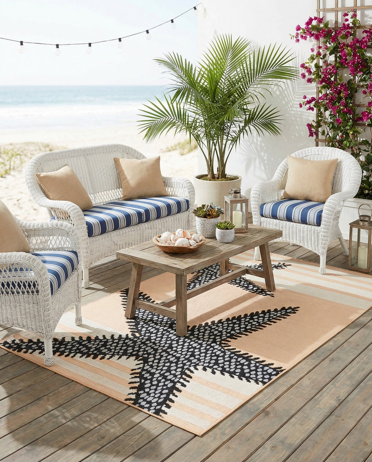 Terrace Collection Area Rug -  Pavilion Rectangle Tan  lifestyle 16