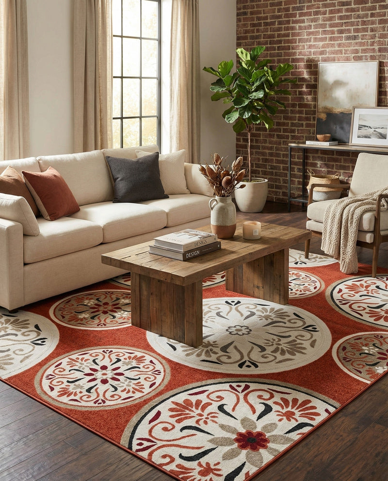 Urban Terrace Collection Area Rug -  Deck Rectangle Terracotta  lifestyle 31