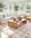 Sustainable Grid Indoor-Outdoor Oasis Collection Area Rug - Savannah Rectangle Pink  lifestyle 25