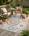 Seaside Blooms Collection Area Rug -  Eden Rectangle Gray  lifestyle 55
