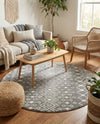 Mediterranean Lattice Collection Area Rug - Santorini (Gray) Round Gray  lifestyle 40