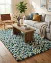 Woolen Sphere Collection Area Rug - Orbsburg (Blue) Rectangle Blue  lifestyle 7