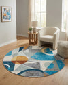 Urban Terrace Collection Area Rug -  Loggia Round Multi  lifestyle 63