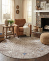 Zagros Shades Collection Area Rug -  Yasuj Round Gray Brown  lifestyle 75