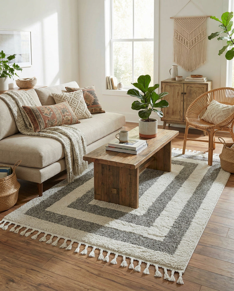 Sahara Chic Collection Area Rug -  Casablanca Rectangle Gray  lifestyle 34