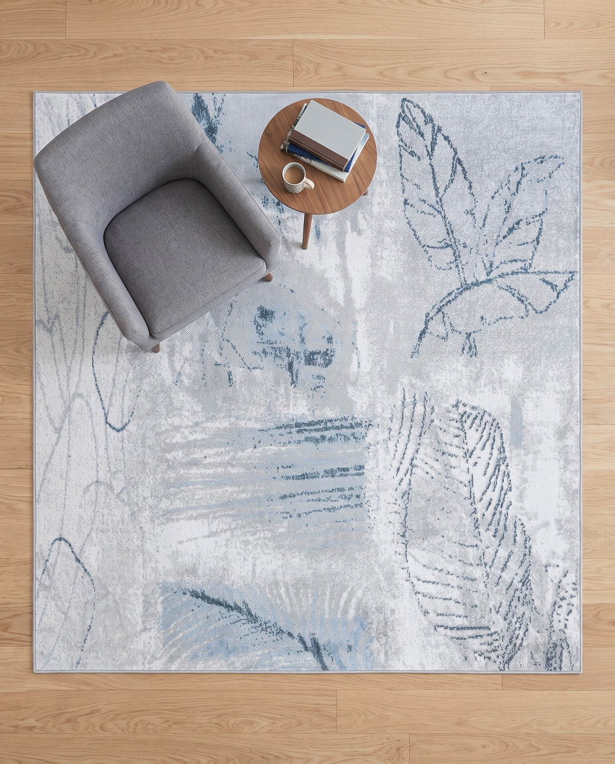 Aegean Elegance Washables Collection Area Rug -  Paros Square Ivory Gray  lifestyle 83
