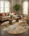 Seaside Blooms Collection Area Rug -  Avalon Round Multi  lifestyle 65