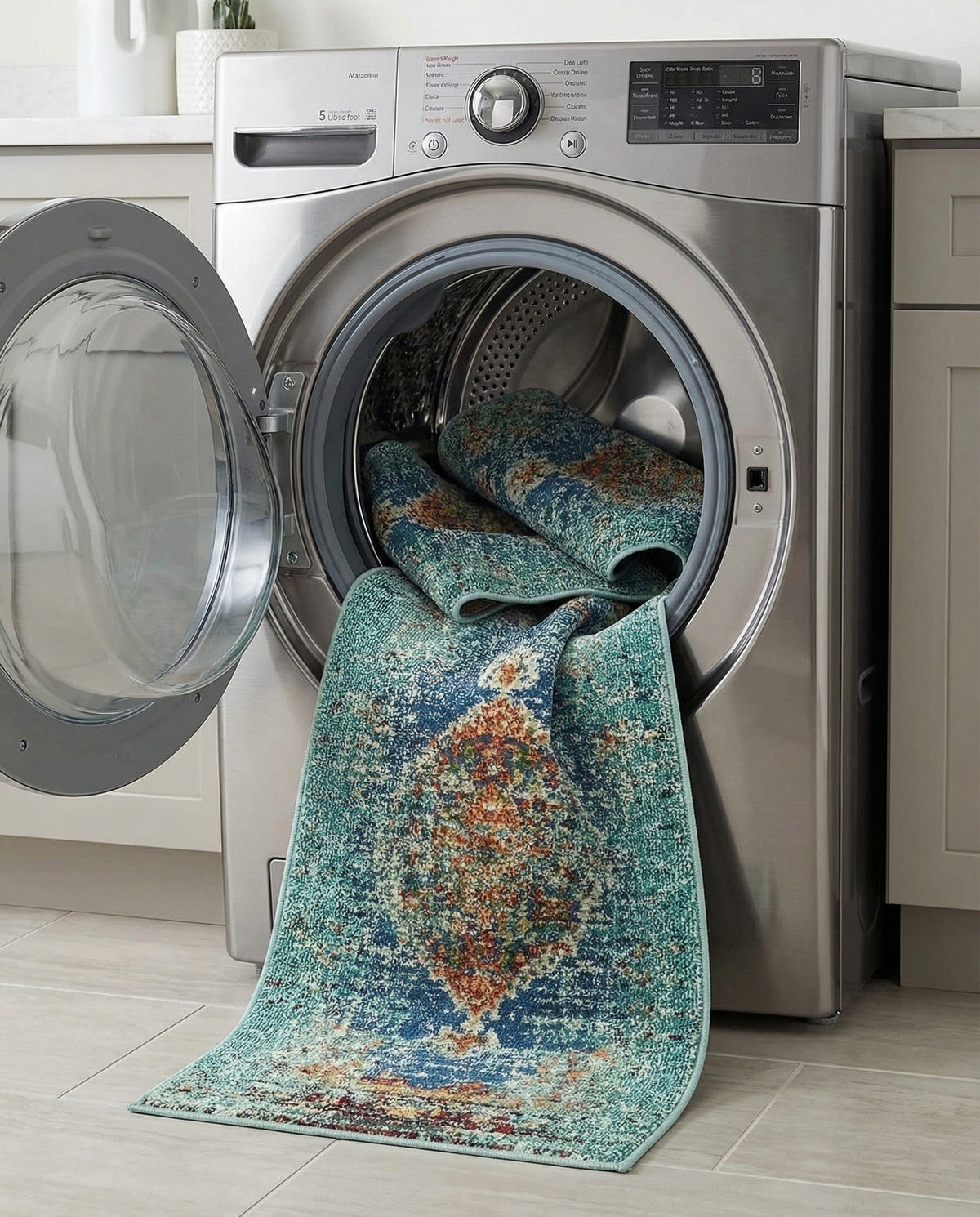 Venetian Tapestry Collection Area Rug -  Giudecca Runner Turquoise  lifestyle 94