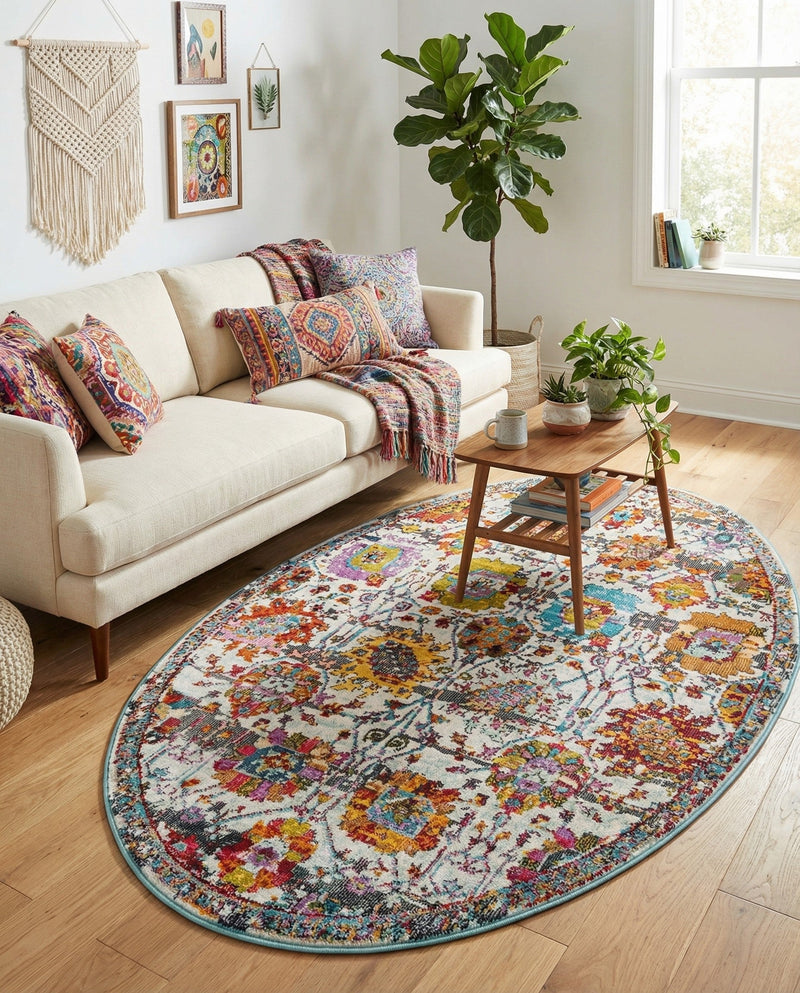 Arcadia Rugs Collection Area Rug -  Elysium Oval Multi  lifestyle 61