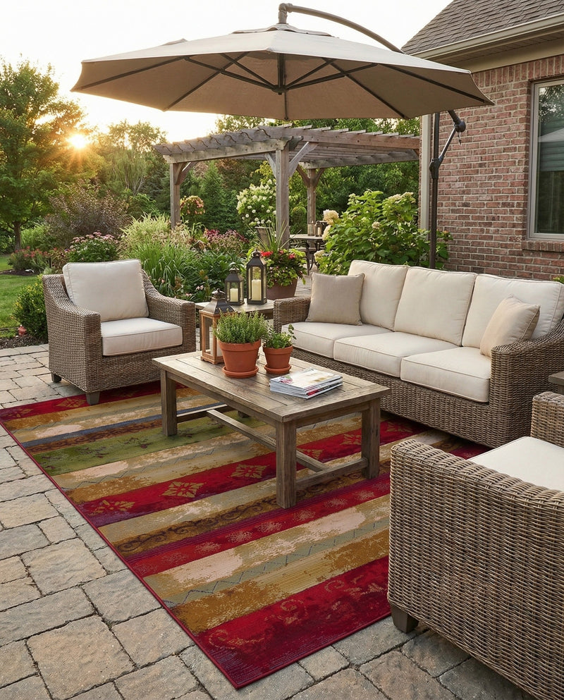 Urban Terrace Collection Area Rug -  Rooftop Rectangle Multi  lifestyle 48