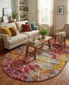 Trellis Mosaic Collection Area Rug - Arborville (Multi) Oval Multi  lifestyle 82